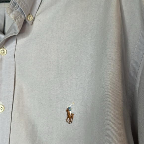 VTG Polo Ralph Lauren Yarmouth Pale Lilac Oxford Button Down Mens 16 1/2 x 34-35 - Picture 6 of 11